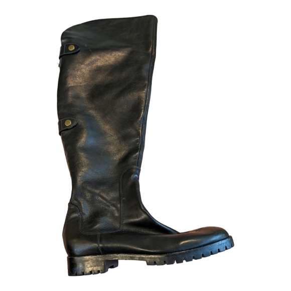 Cole Haan x Nike Air Black High Leather Parson Herringbone Boots Size 8.5 Flawed - Picture 2 of 10